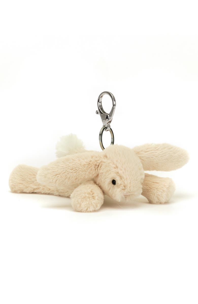 Jellycat Smudge Rabbit Bag Charm, Main, color, Beige