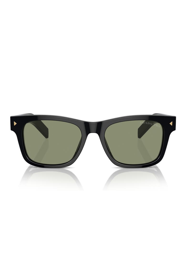 55mm Polarized Rectangular Sunglasses, Alternate, color, BLACK