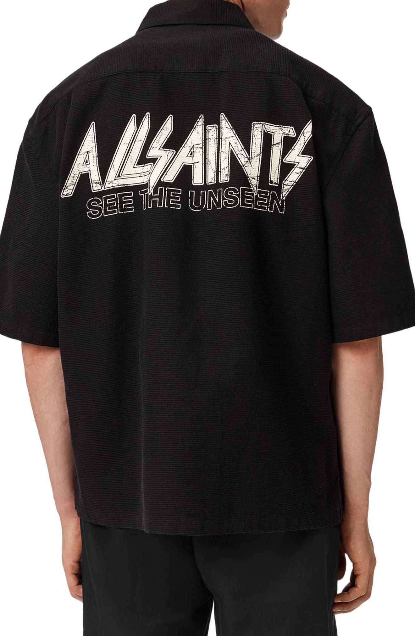 AllSaints Synth Short Sleeve Button-Up Shirt (Men) | Nordstrom