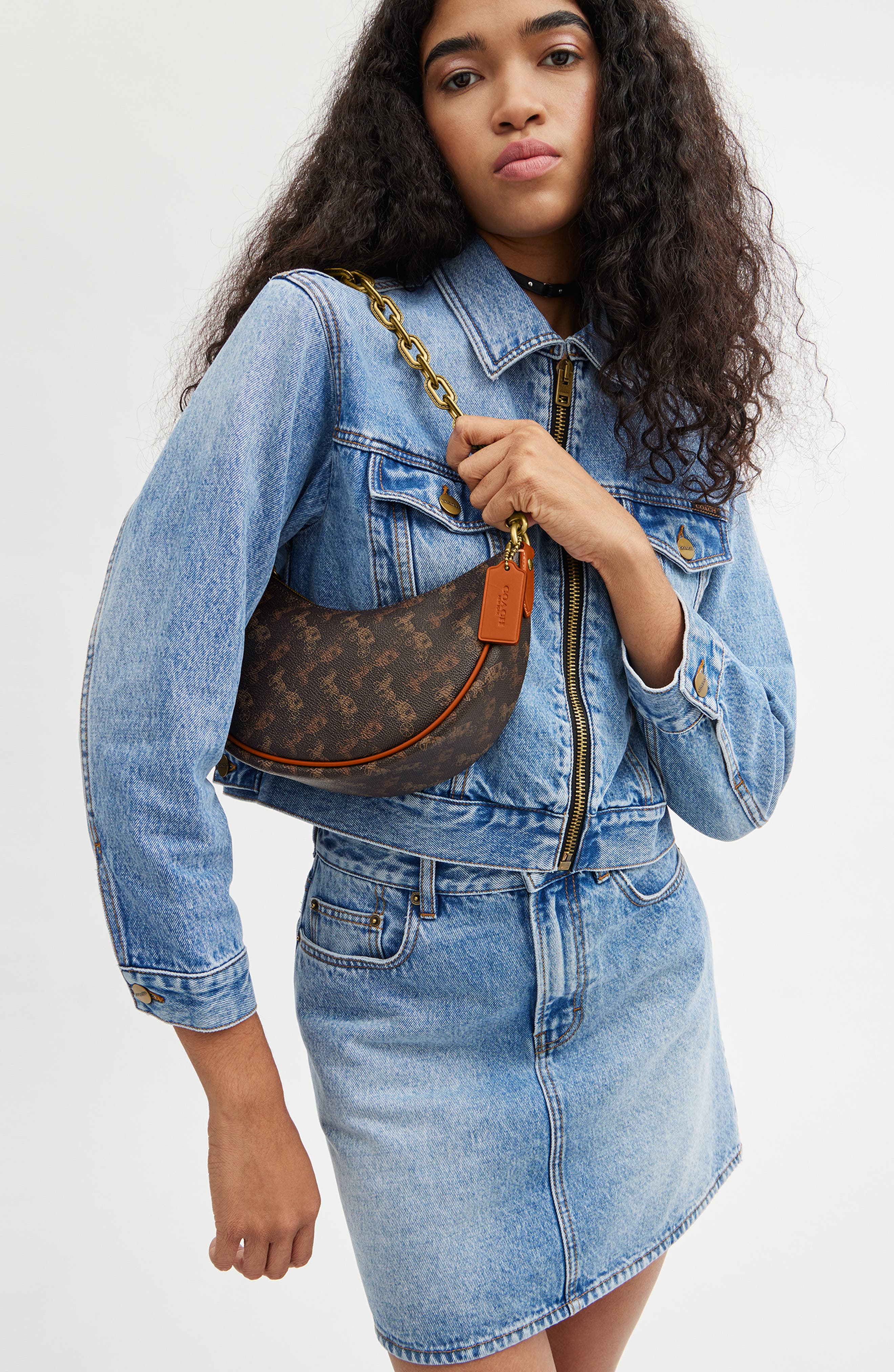 COACH Horse & Carriage Coated Canvas Shoulder Bag, Alternate, color, 