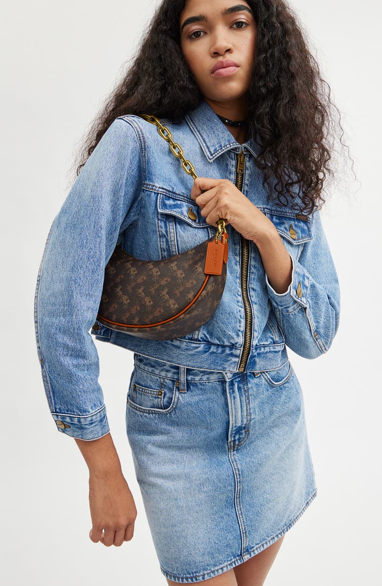 COACH Horse & Carriage Coated Canvas Shoulder Bag, Alternate, color,