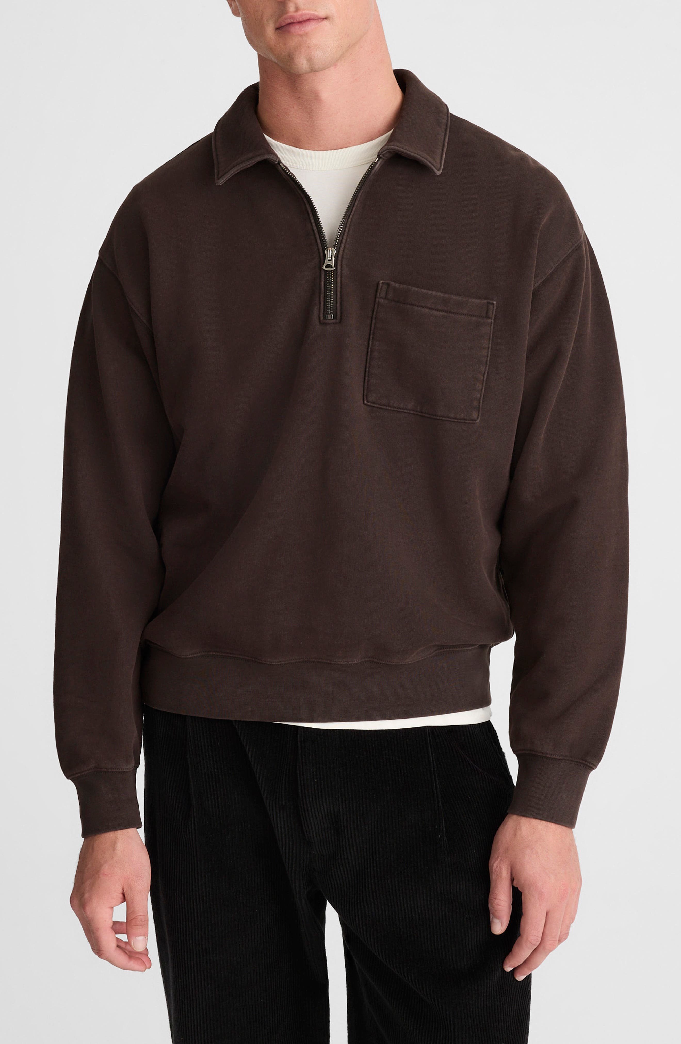 Madewell The McCarren Midweight Quarter Zip Sweatshirt (Men