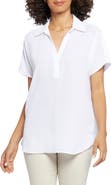 NYDJ Becky Split Neck Woven Top