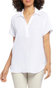 NYDJ Becky Split Neck Woven Top