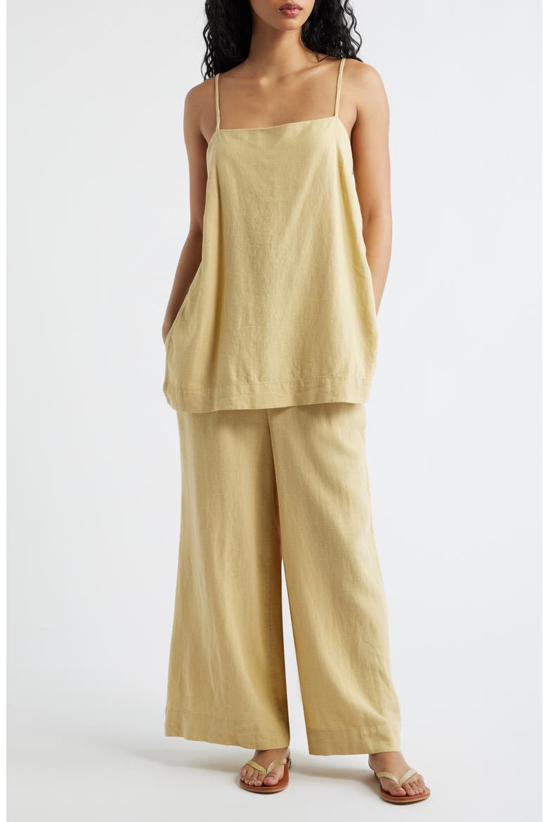 Sightseer Longline Square Neck Top & Wide Leg Pants Set, Main, color, PAMPAS
