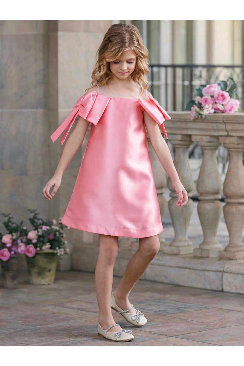 Beautiful Bow Shoulder Party Dress, Alternate, color, Pink