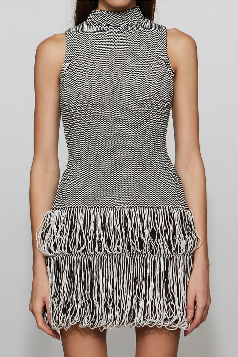 Pernille Knit Dress, Alternate, color, Black/Ivory