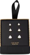NORDSTROM RACK 3-Pack Cubic Zirconia Trillion Cut Stud Earrings