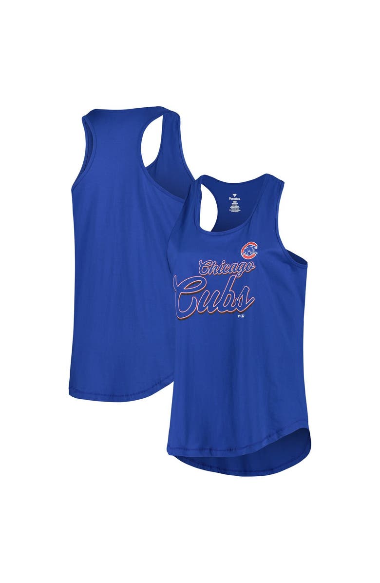 PROFILE Women's Royal Chicago Cubs Plus Size Scoop Neck Racerback Tank Top, Alternate, color, 