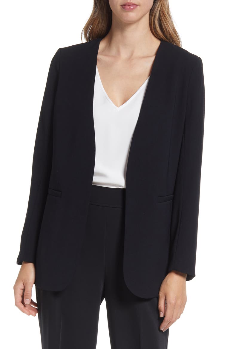 Open Front Blazer, Main, color, BLACK