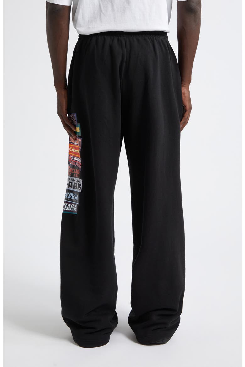 Bumper Stickers Baggy Cotton Fleece Sweatpants, Alternate, color, 1000 BLACK