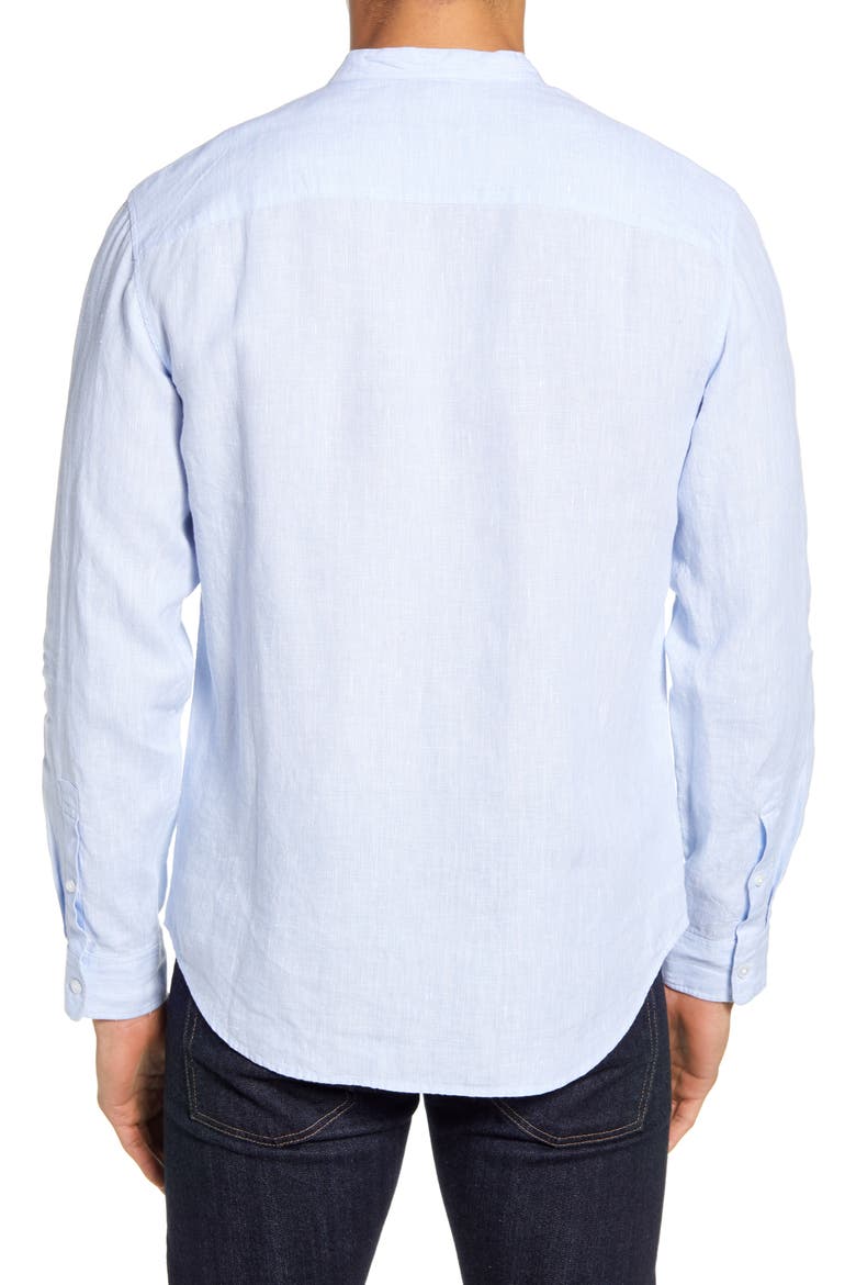 Slim Fit Linen Button-Up Shirt, Alternate, color, LIGHT BLUE