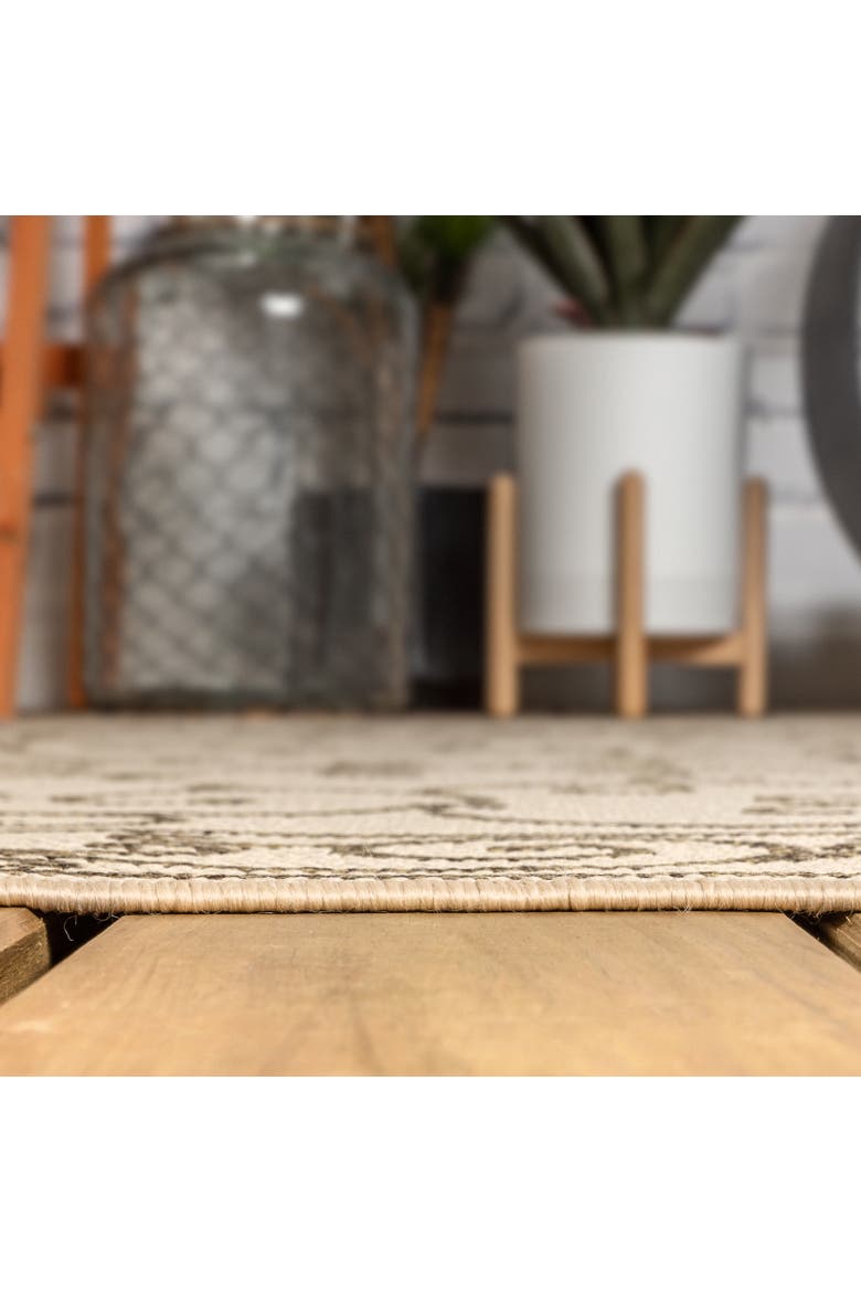 Charleston Vintage Filigree Textured Weave Octagon Indoor/Outdoor Area Rug, Alternate, color, Beige/Brown
