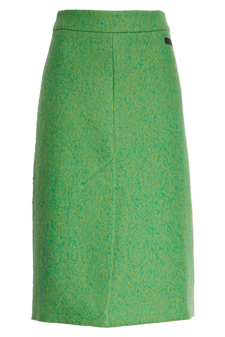 A-Line Recycled Wool Midi Skirt, Alternate, color, FLASH GREEN