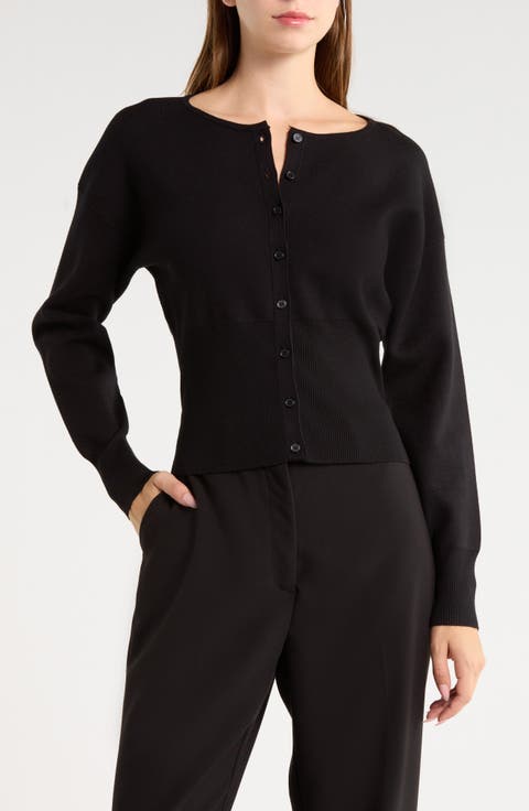 Crewneck Button Front Cardigan