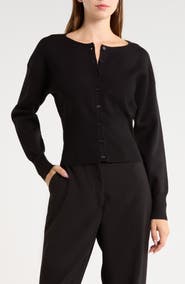 JASON WU Crewneck Button Front Cardigan