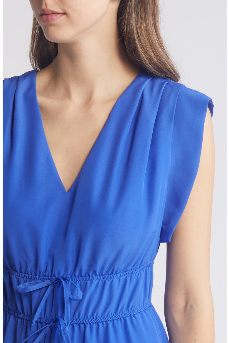Obi Gathered Tie Waist Dress, Alternate, color, COBALT
