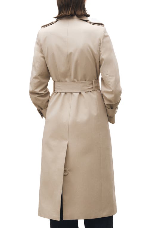 Mango Belted Double Breasted Trench Coat In Beige