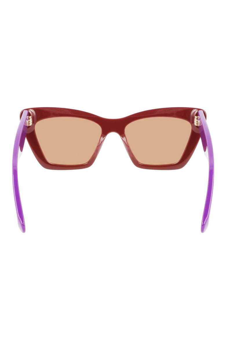 55mm Cat Eye Sunglasses, Alternate, color, DARK BROWN/ VIOLET