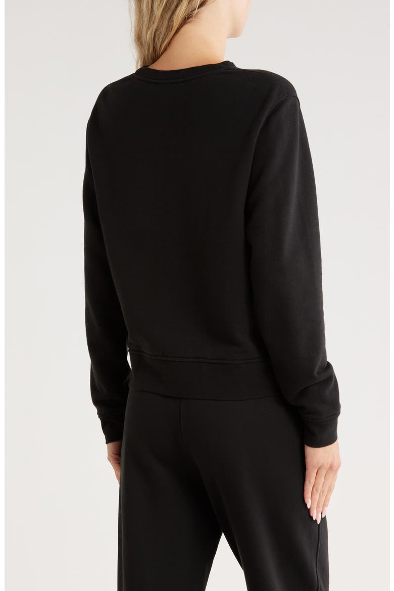 Crewneck Cotton Sweatshirt, Alternate, color, BLACK