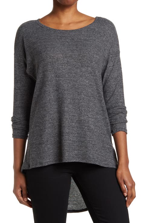 Boatneck Hi-Low Tunic Sweater