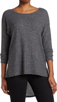 GO COUTURE Boatneck Hi-Low Tunic Sweater