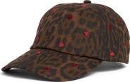 BCBGeneration Heart Embroidered Leopard Baseball Cap