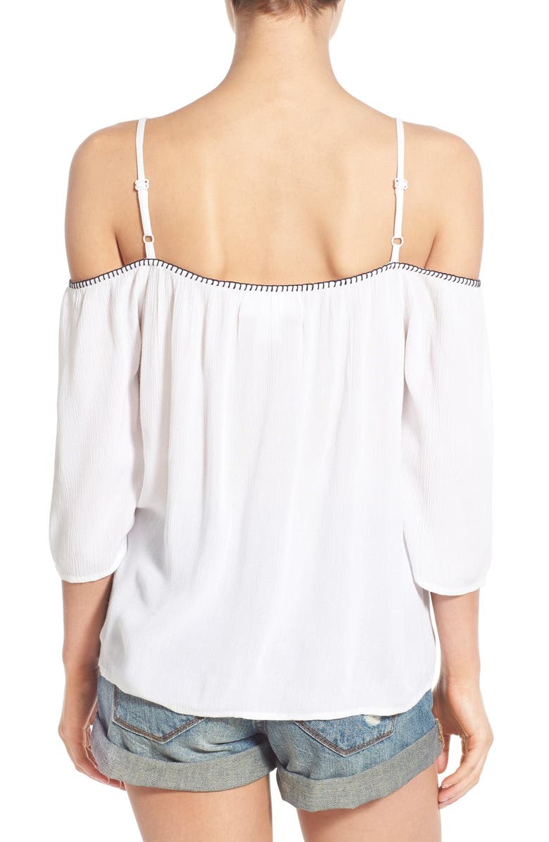 Band of Gypsies Embroidered Cold Shoulder Top, Alternate, color, 