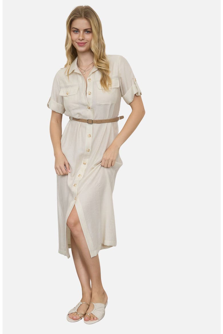 Belted Shirtdress, Alternate, color, OATMEAL