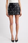MANGO Carla Studded Faux Leather Miniskirt
