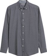Johnston & Murphy XC+™ Football Print Performance Button-Down Shirt