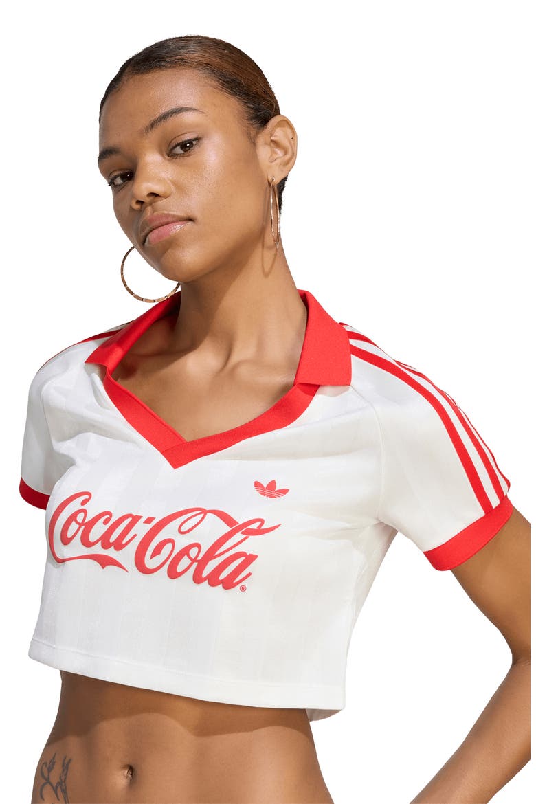 Coca-Cola Cropped Jersey, Alternate, color, CORE WHITE