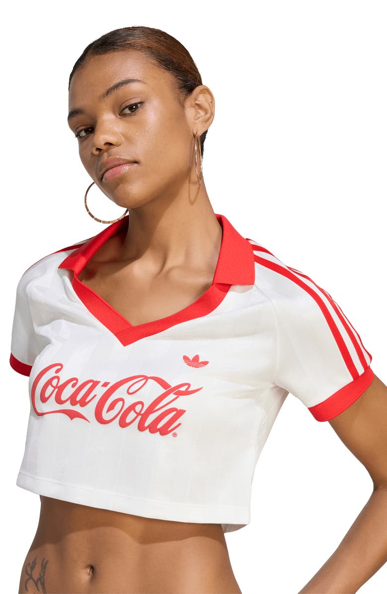 adidas Coca-Cola Cropped Jersey, Alternate, color, Core White