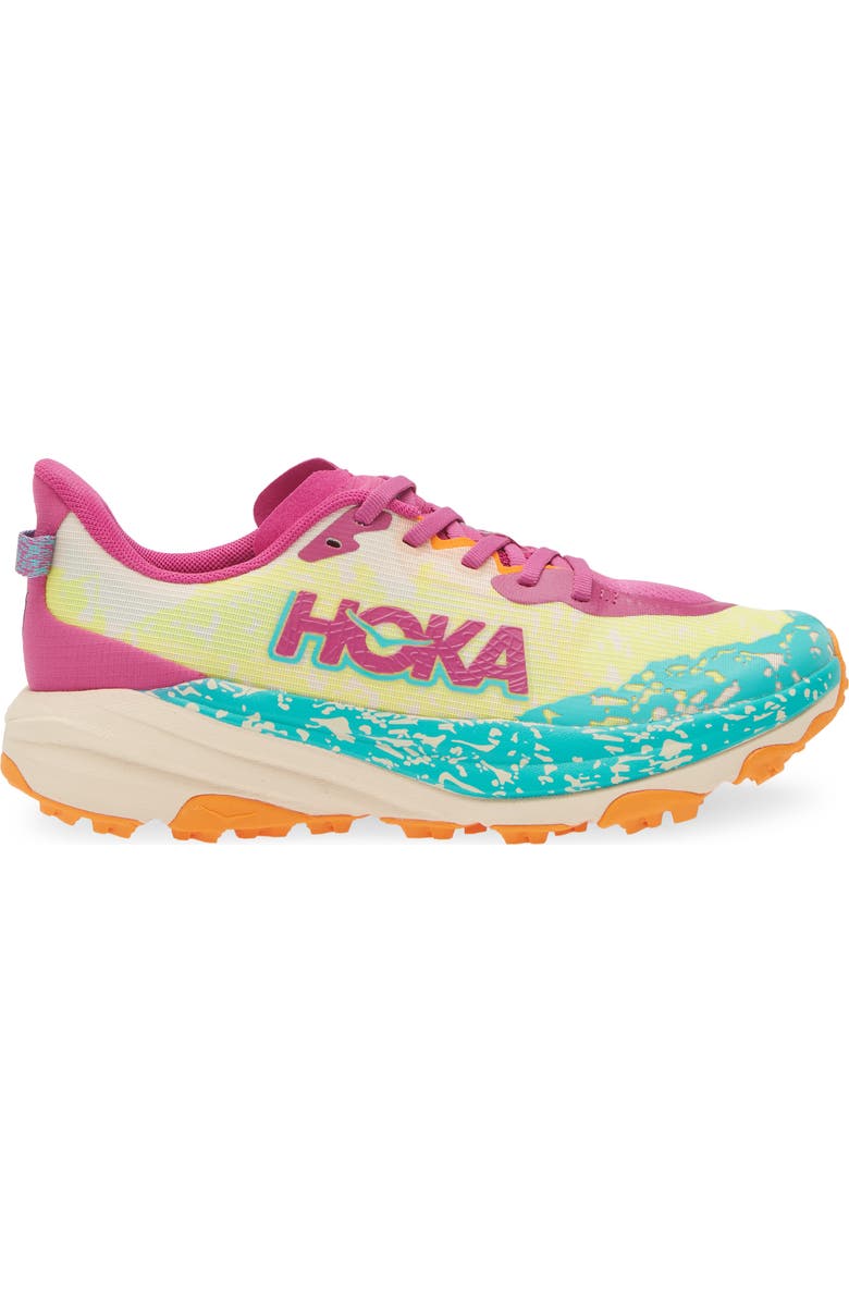HOKA Kids' Speedgoat 6 Trail Running Shoe, Alternate, color, Fuchsia / Electric Aqua