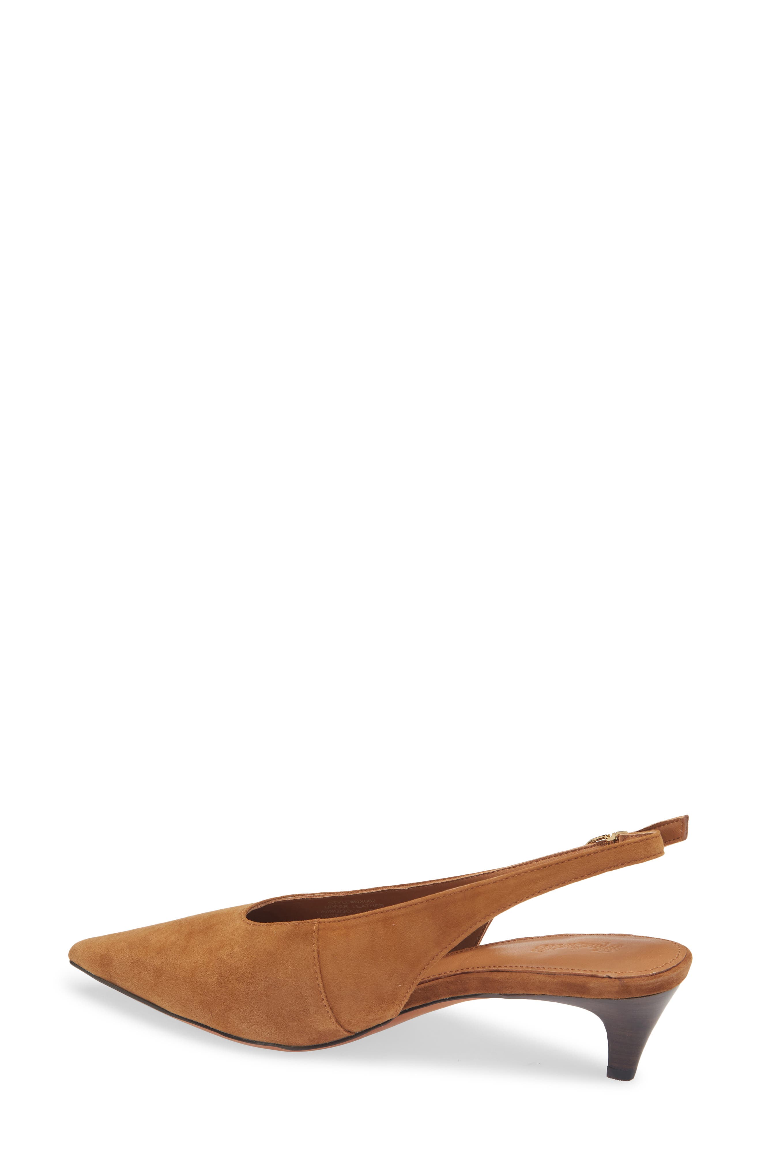 Madewell Emilie Pointed Toe Slingback Pump, Alternate, color, Russet