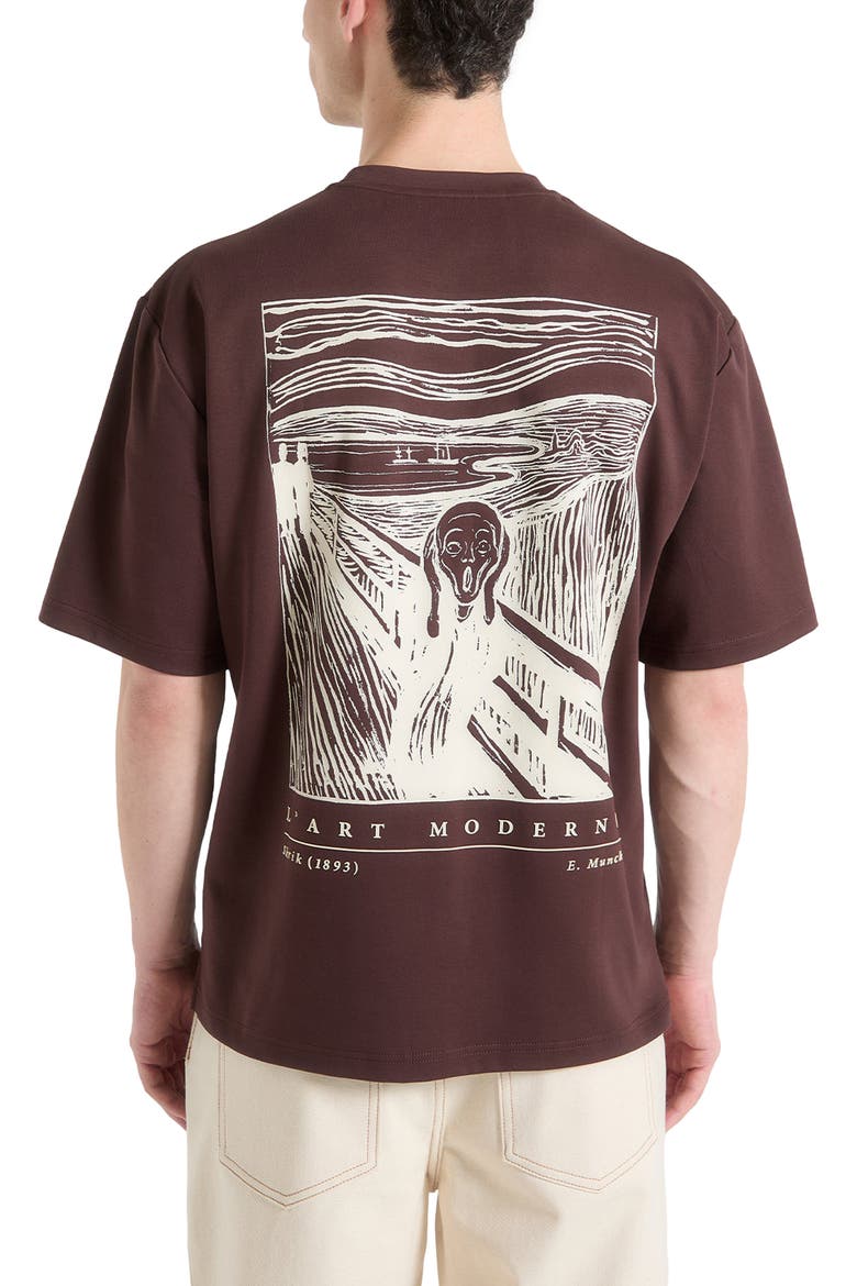 The Scream Cotton T-Shirt, Alternate, color, Brown