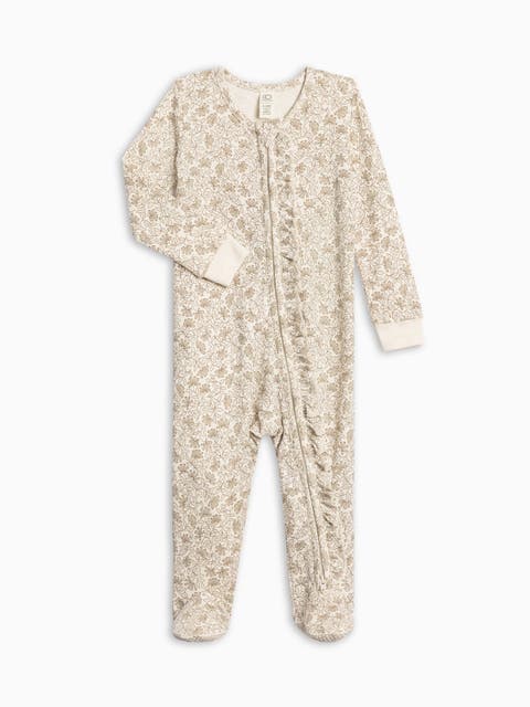 Organic Cotton Neve Ruffle Zipper Footie (Baby)