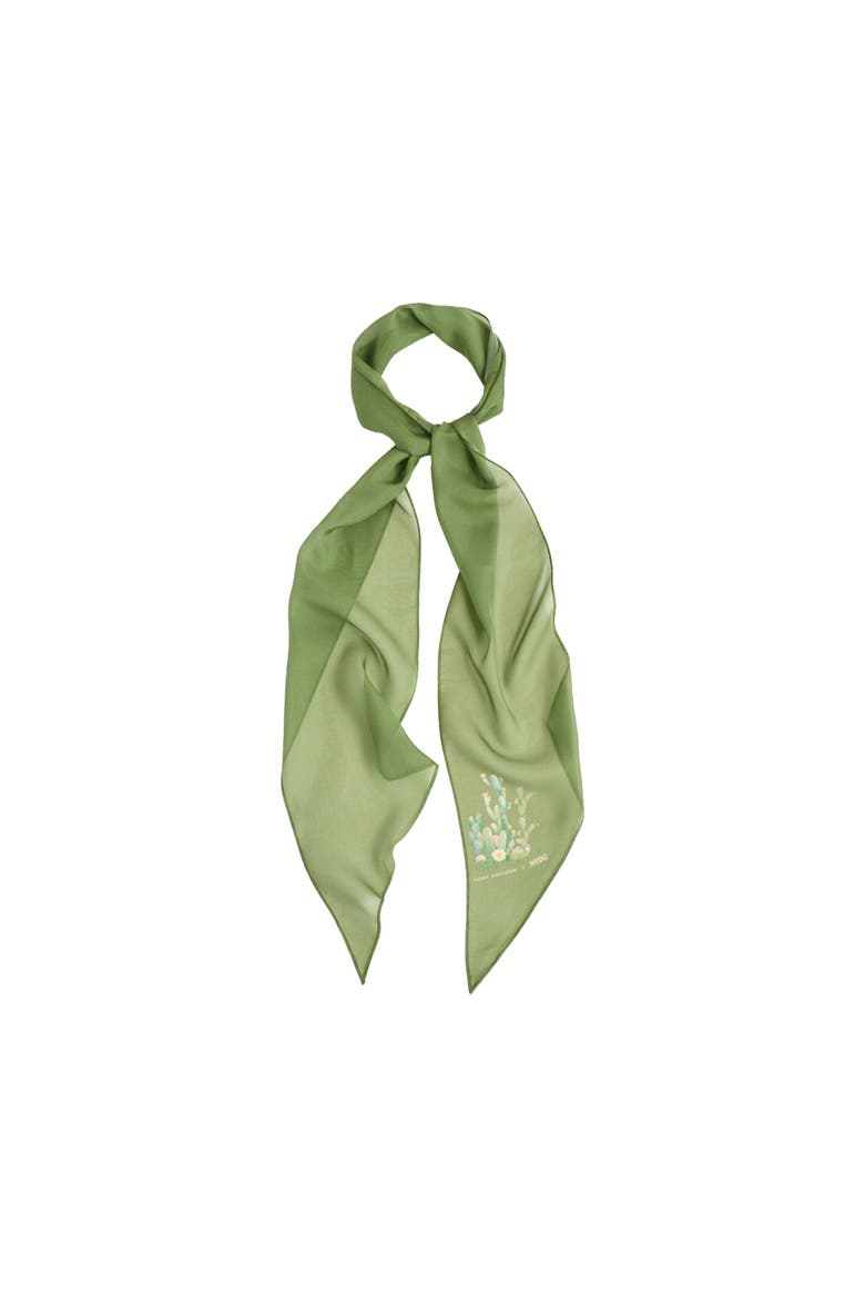x NYBG "Oasis Charms" Silk Chiffon Neck Scarf, Alternate, color, Green