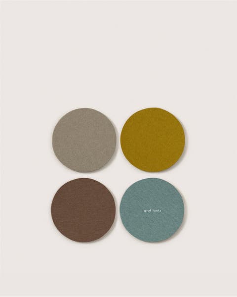 Bierfilzl Merino Wool Round Coaster Solid 4 Pack