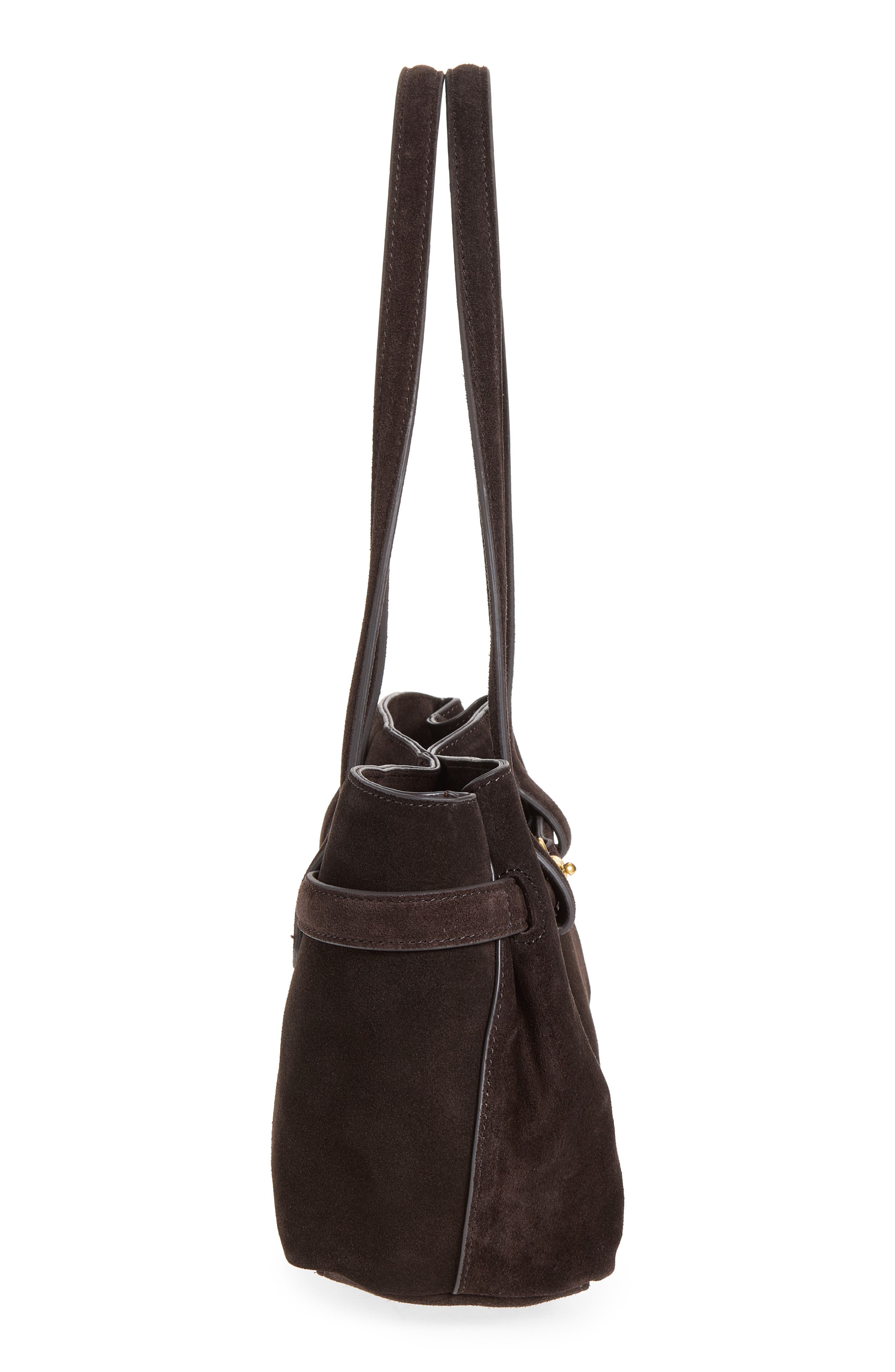Chus Suede Shoulder Bag, Alternate, color, CHOCOLATE