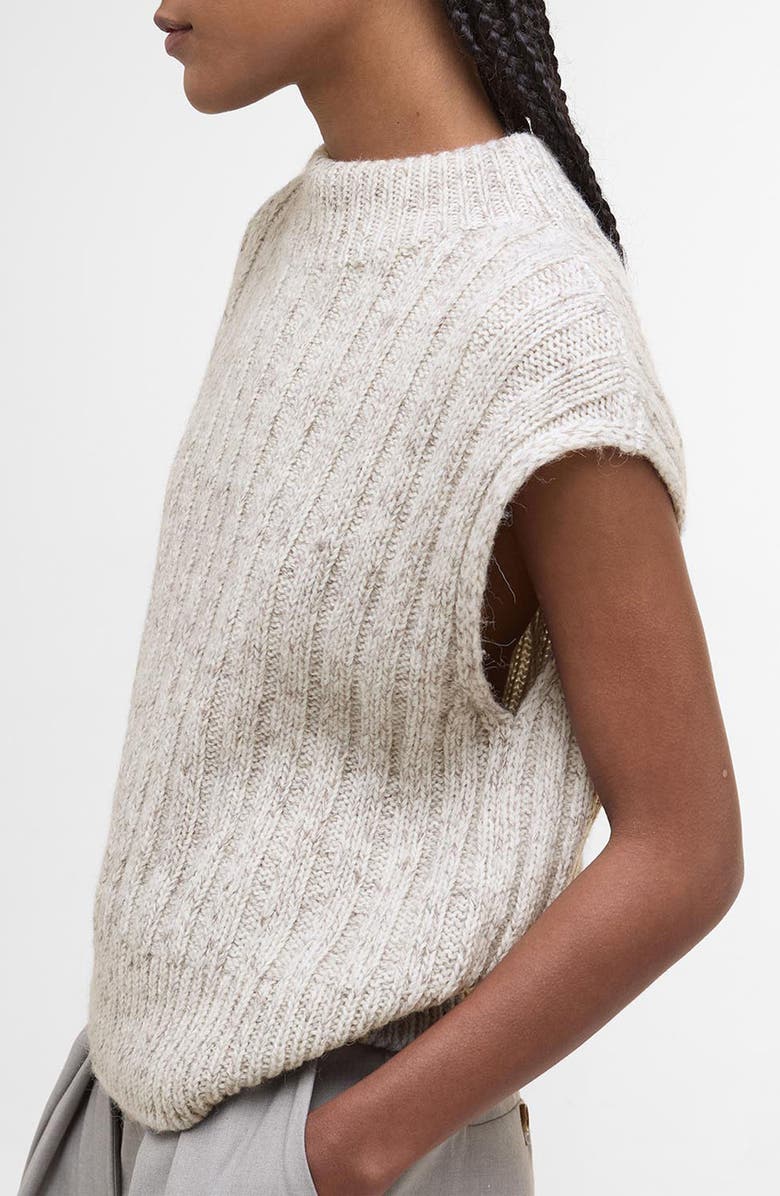 Barbour Anastasia Wool Blend Sweater Vest, Alternate, color, Oat