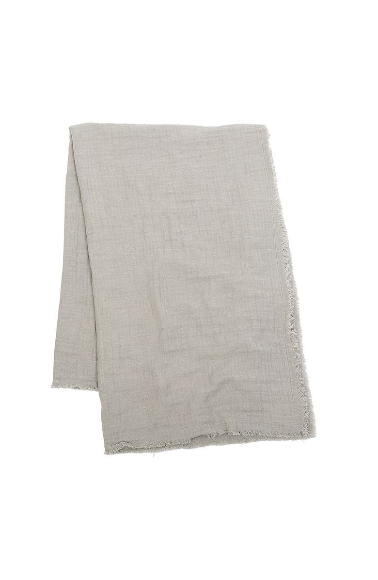 ELISABETH YORK 50" x 70" Feather Gauze Throw Collection, Main, color, Grey