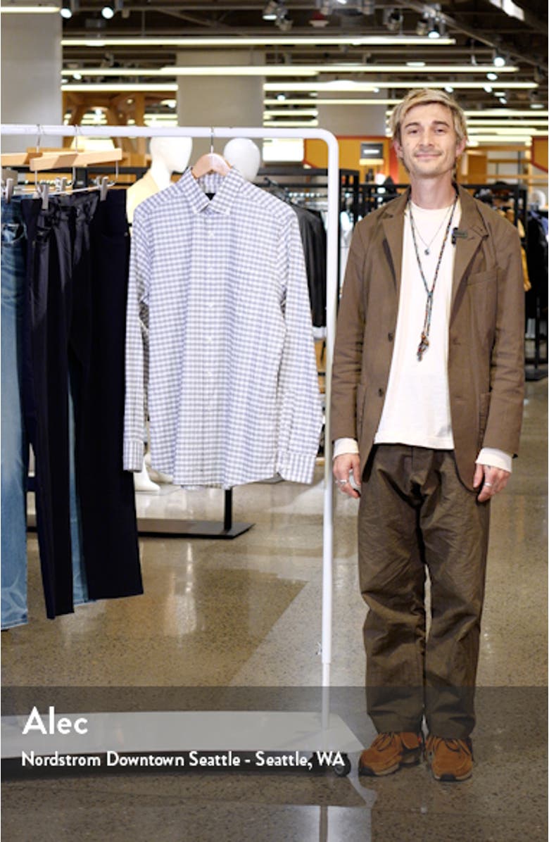 Mélange Check Stretch Button-Down Shirt, sales video thumbnail