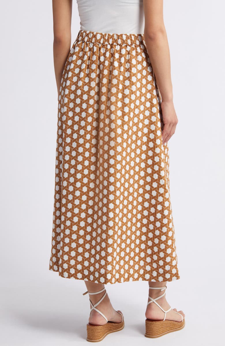 Boden Florence Geo Print Linen Skirt, Alternate, color, 