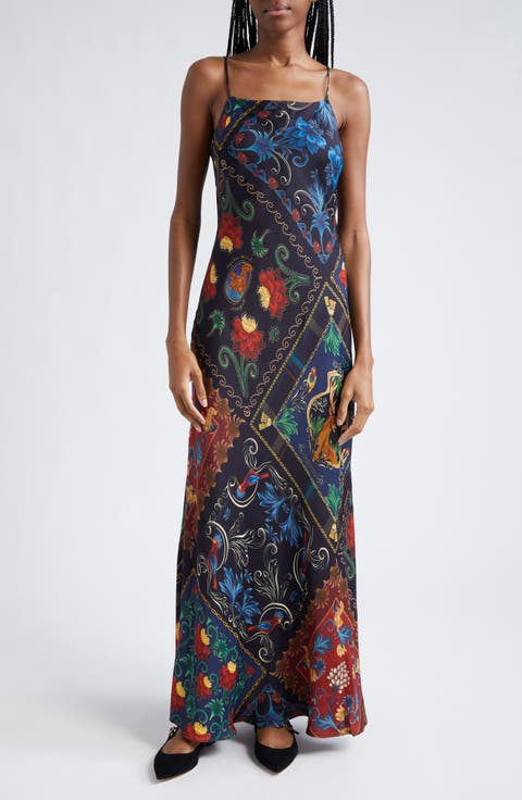 Arabesque Scarves Maxi Slipdress