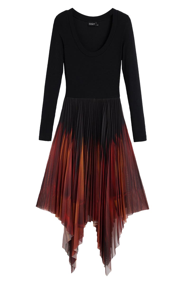 Desigual Long Sleeve Tulle Dress, Alternate, color, 