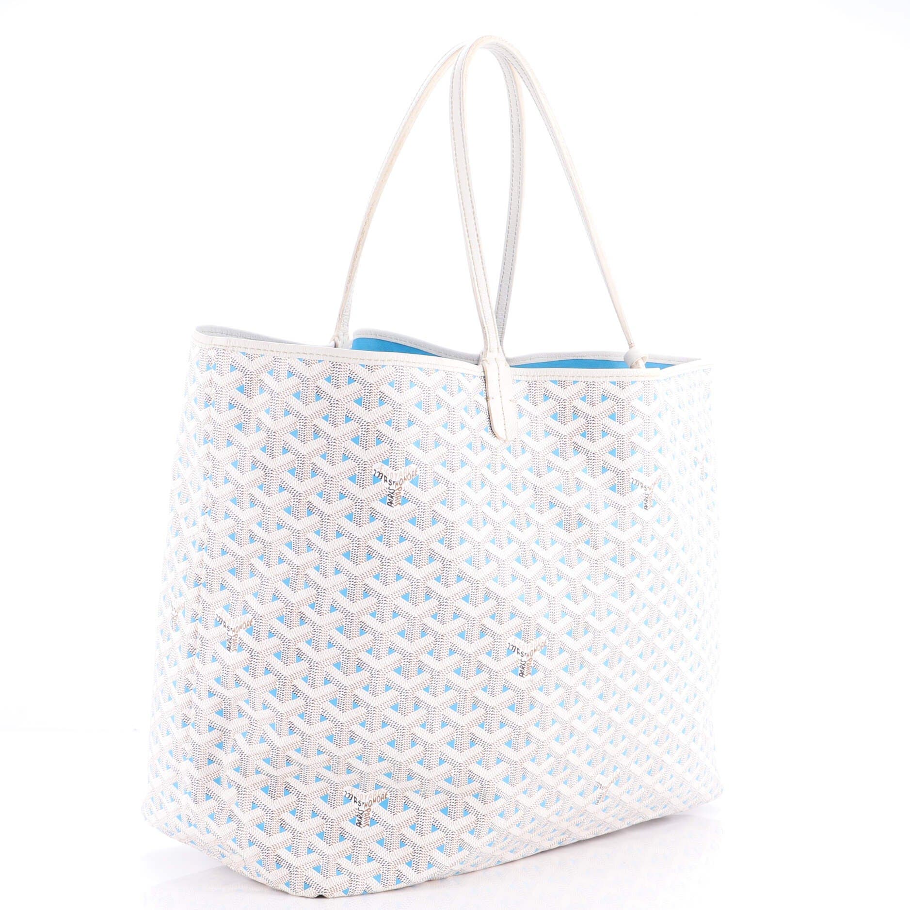 Pre-Owned Goyard Saint Louis Tote Claire Voie Coated Canvas GM, Alternate, color, White