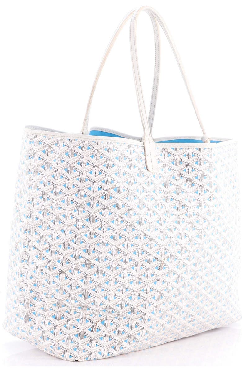 Pre-Owned Goyard Saint Louis Tote Claire Voie Coated Canvas GM, Alternate, color, White