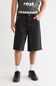 HONOR THE GIFT Fray Hem Denim Bermuda Shorts