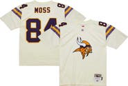 Mitchell & Ness Men's Mitchell & Ness Randy Moss Cream Minnesota Vikings Chainstitch Legacy Jersey